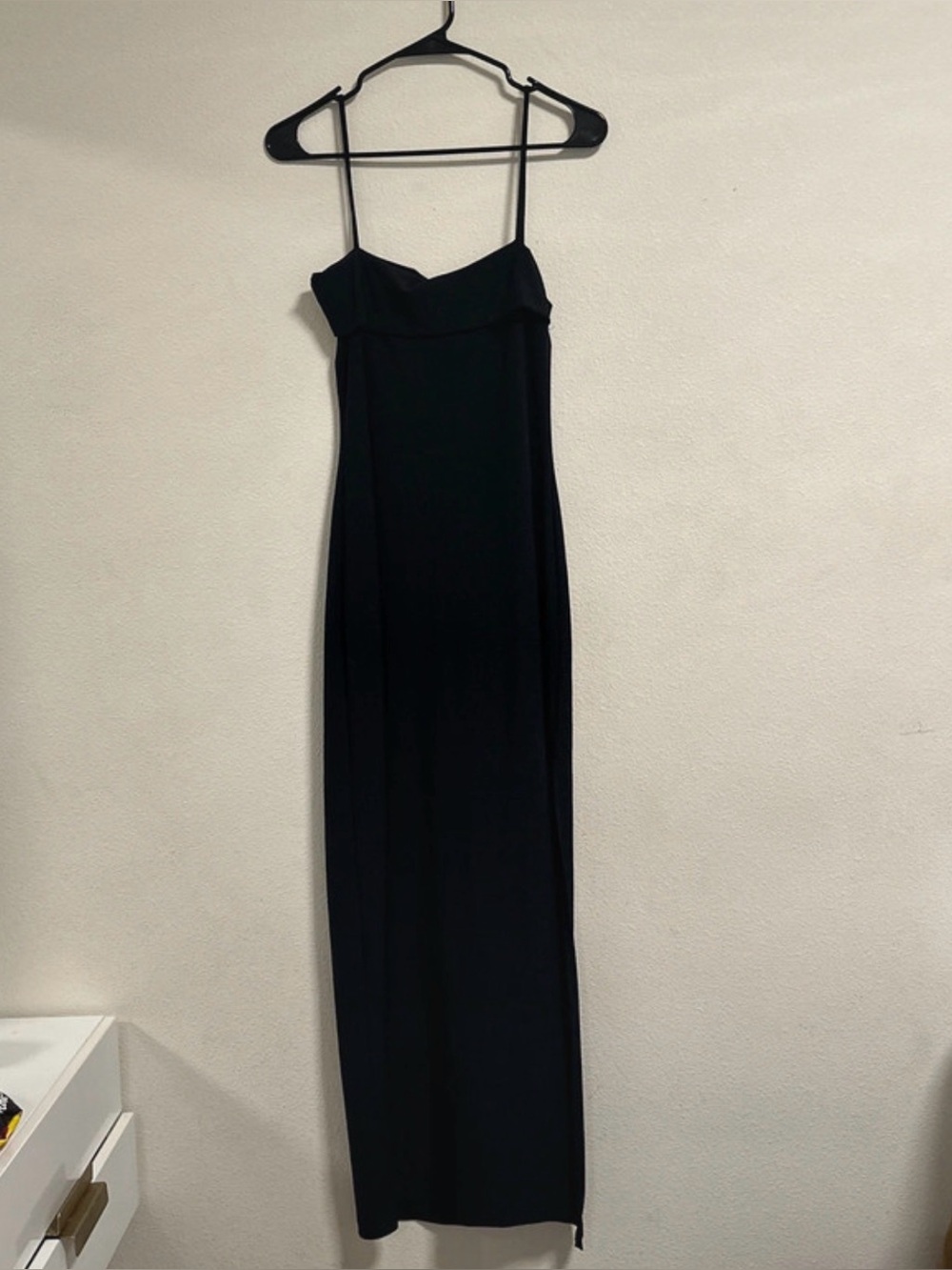 Vintage Finesse U.S.A. Black Spaghetti Strap Maxi Dress